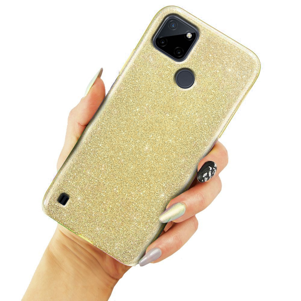 Glitzerhülle Für Realme C21y, Gold