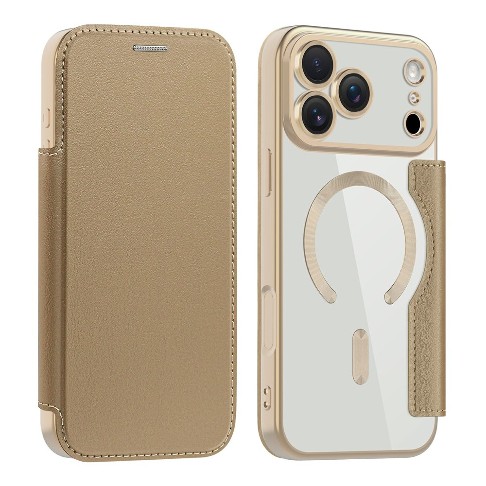 Iphone 17 Pro Max Flip Case, Rfid Wallet Magsafe Mit Kameraschutz, Gold