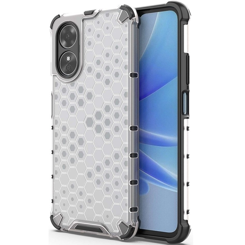 Gepanzerte Schutzhülle Für Oppo A17, Wabenmuster, Grau