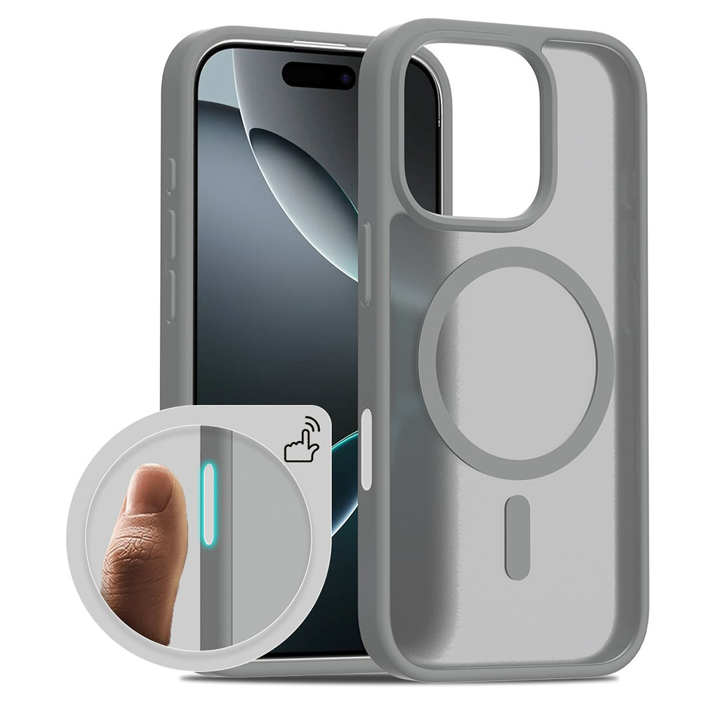 Erbord Hülle Mit Magsafe Für Iphone 16 Pro Max, Matte Hülle, Aktivknopf, Matt/titangrau