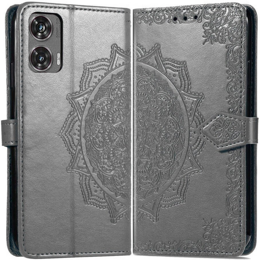 Klapphülle Für Motorola Moto G85, Mandala, Grau