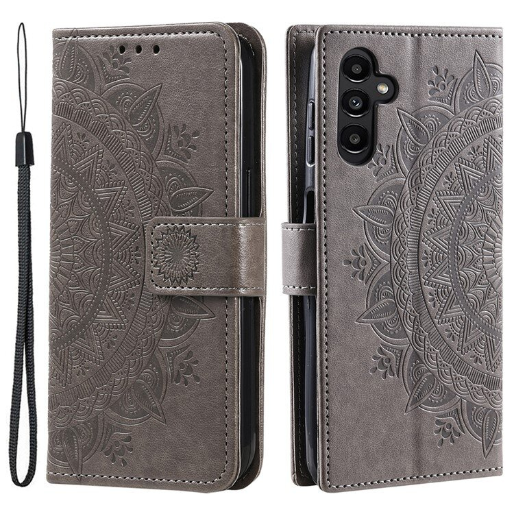 Samsung Galaxy A55 5g Klapphülle, Mandala, Grau