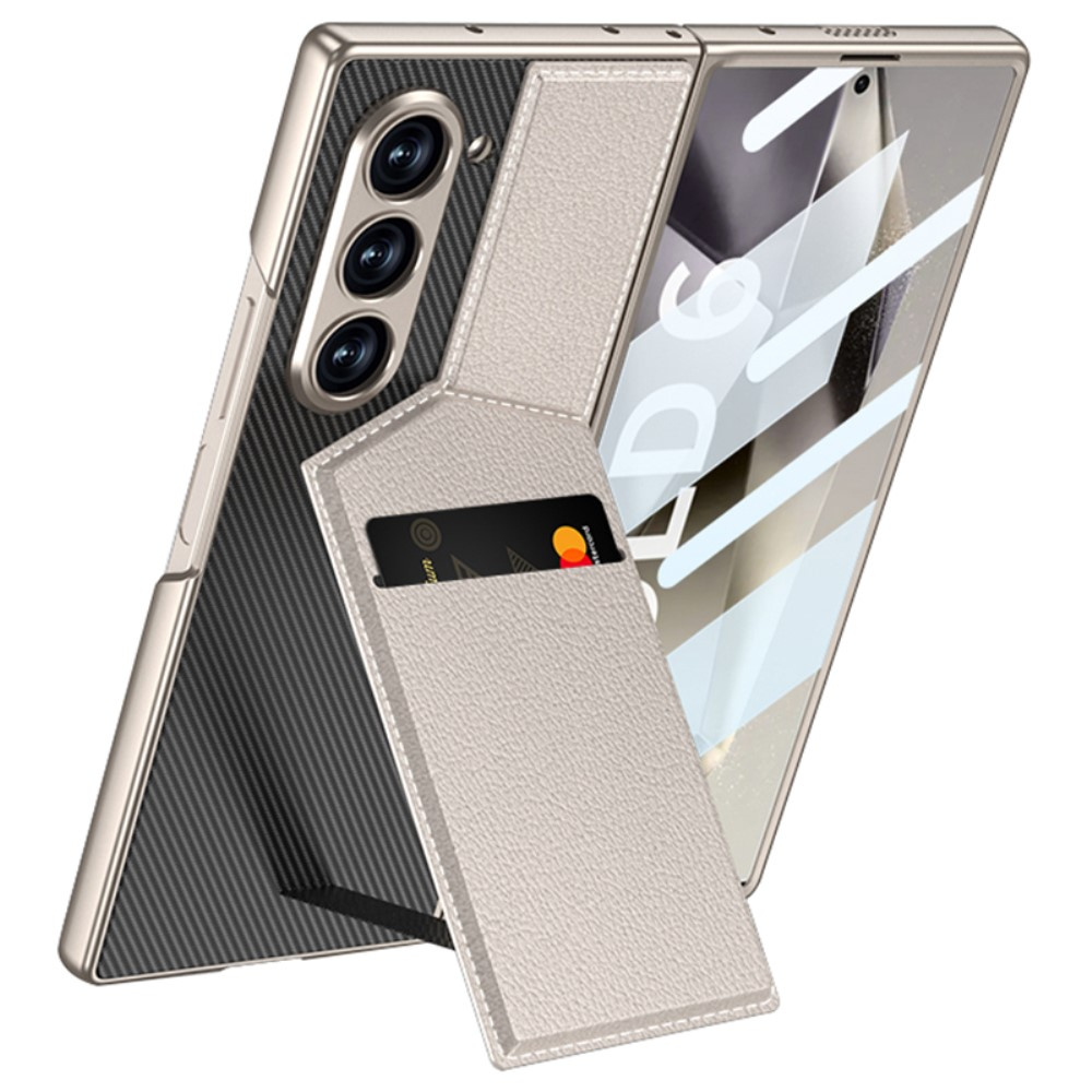 Schutzhülle Für Samsung Galaxy Z Fold6 5g, Gkk Kartenhalter Mit Ständer, Grau