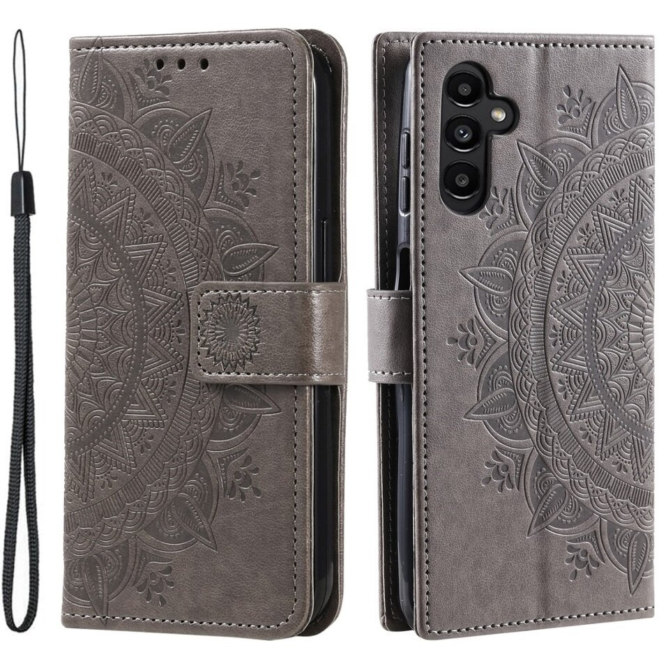 Samsung Galaxy S23 Fe Flip Case, Mandala, Grau