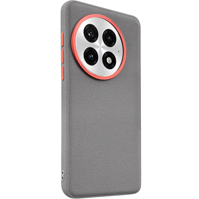 Lederhülle Für Oneplus 13, Leder-hybrid, Grau