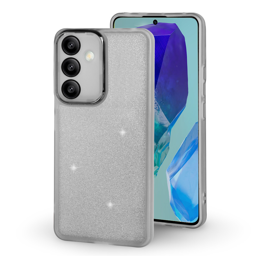 Samsung Galaxy M55 5g Hülle, Glitzerpuder, Grau