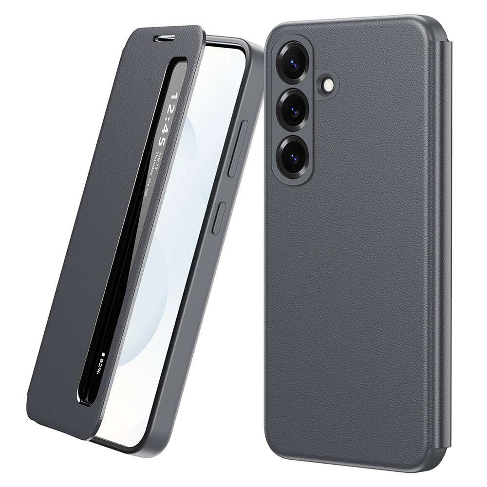 Samsung Galaxy A57 5g Smart View Window Lederhülle, Grau