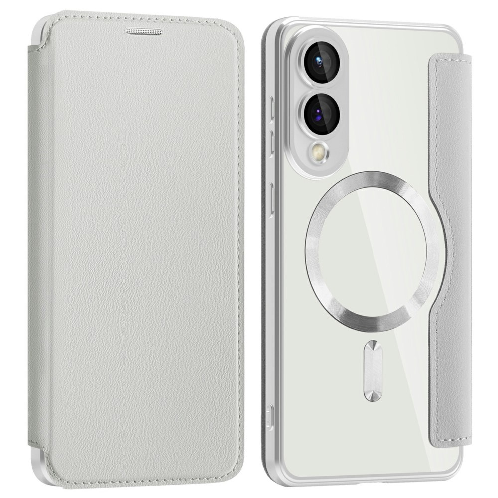 Samsung Galaxy S25 Edge Lederhülle – Grau, Magsafe-kompatibel, Mit Rfid-schutz, Titangrau