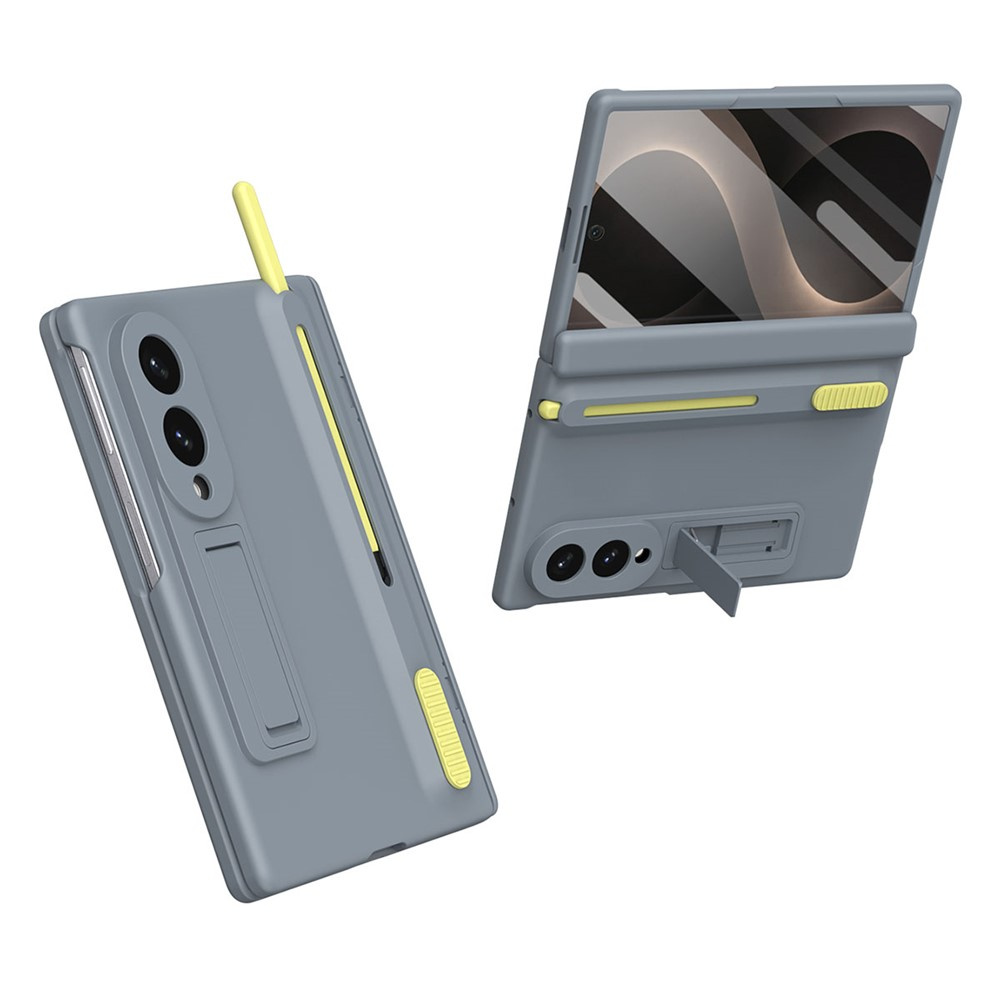 Samsung Galaxy Z Fold 8 Hülle Mit Ständer, Stift Und Externer Displayschutzfolie, Grau