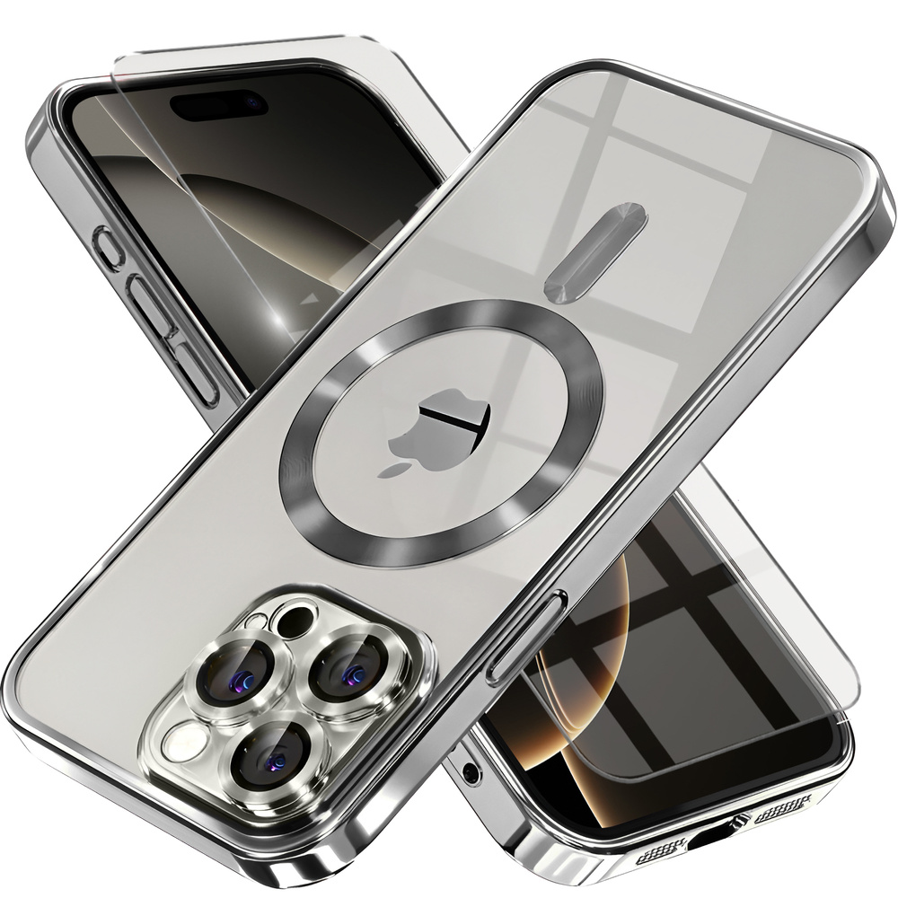 Iphone 16 Pro Hülle, Electro Magsafe, Titangrau + Displayschutzfolie