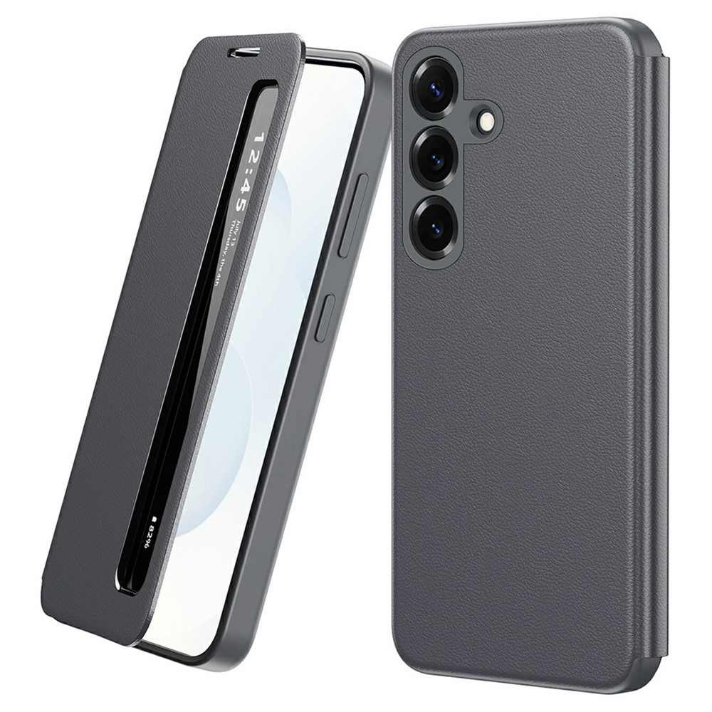 Samsung Galaxy S26 Plus Smart View Window Lederhülle, Grau