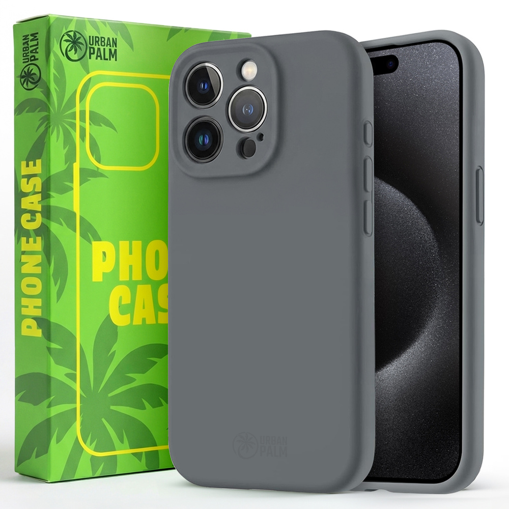 Urbanpalm Iphone 15 Pro Silikonhülle Mit Magsafe-unterstützung, Granitgrau
