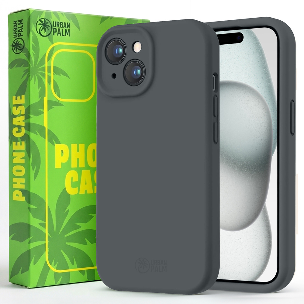 Urbanpalm Iphone 15 Hülle, Silikon, Magsafe-kompatibel, Granitgrau