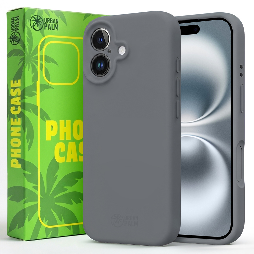 Urbanpalm Iphone 16 Hülle, Silikon, Magsafe-kompatibel, Granitgrau