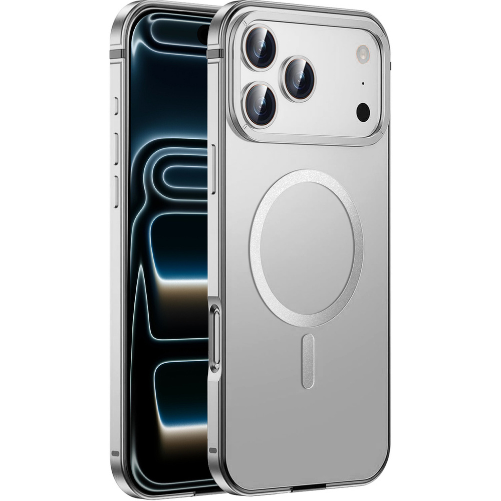 Iphone 17 Pro Max Hülle, Metallrahmen, Mit Magsafe - Grau