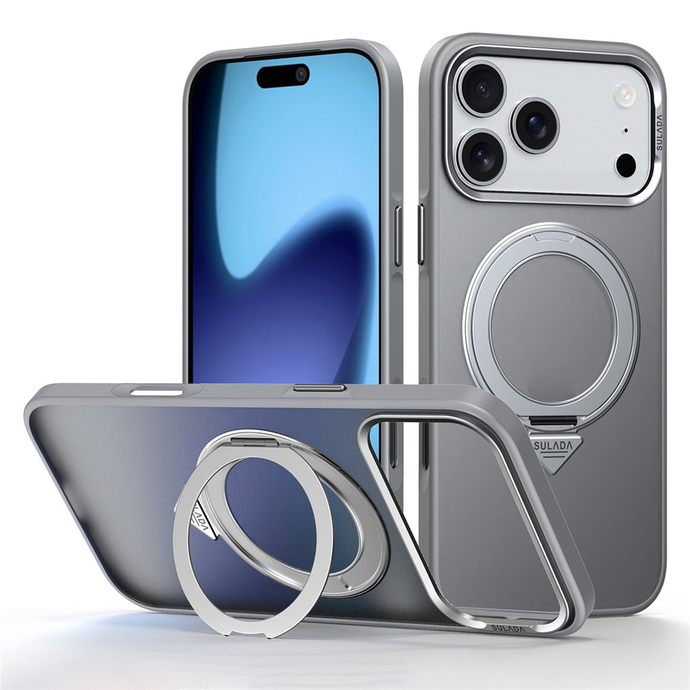 Sulada Magnetische, Matte Hülle Mit Ständer Für Iphone 17 Pro Max – Titangrau