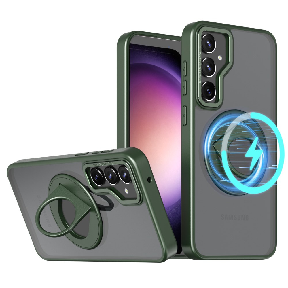 Samsung Galaxy S23 Fe Hülle, Militärmagnet, Für Magsafe, Grün