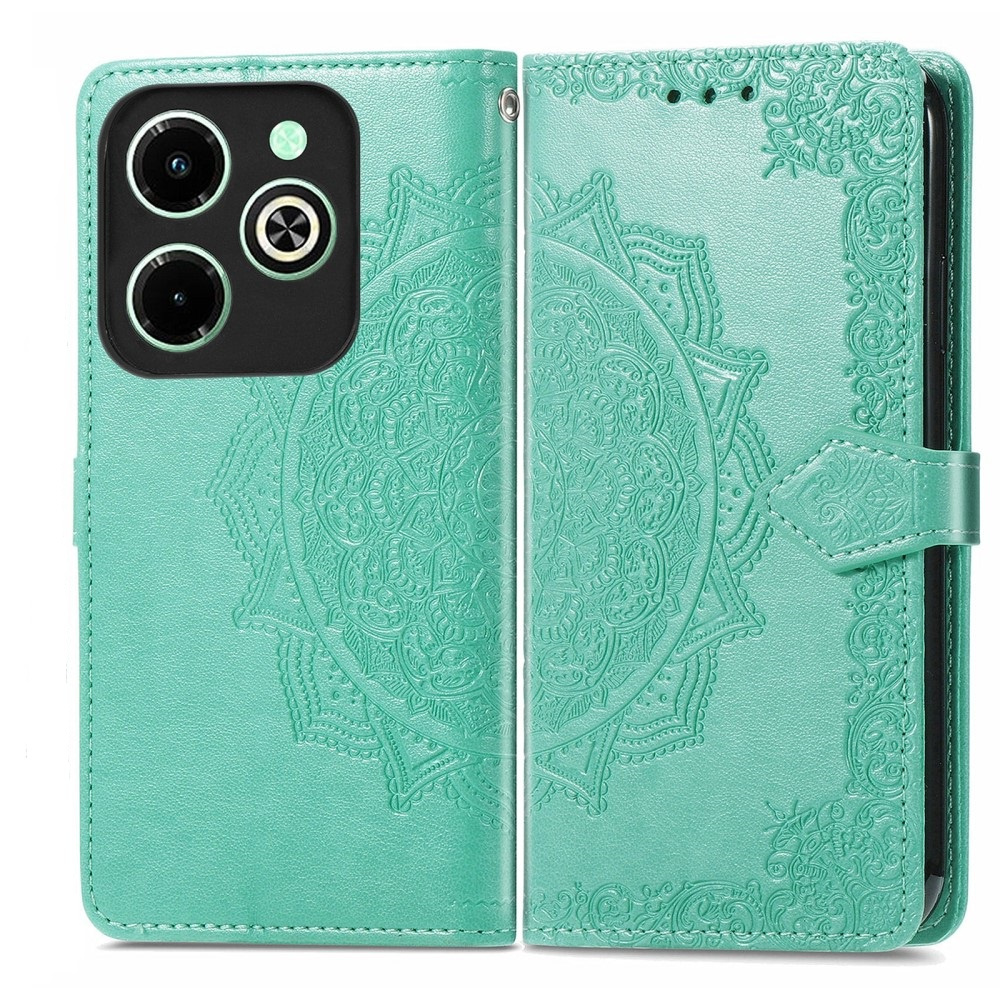 Klapphülle Für Infinix Hot 40i, Mandala, Grün