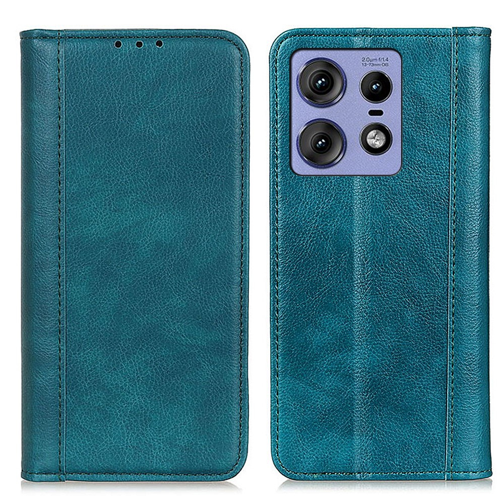 Motorola Edge 50 Pro Flip Case, Spaltleder, Grün