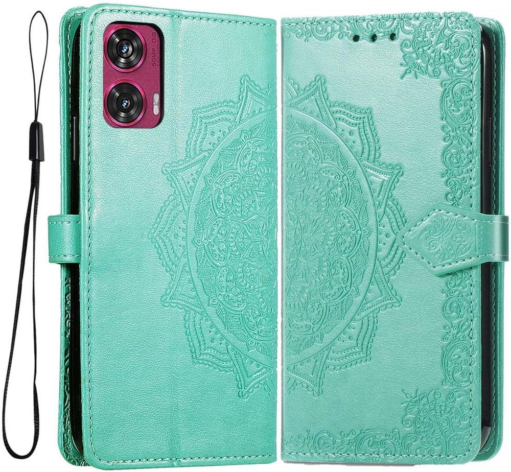 Motorola Edge 50 Fusion 5g Flip Case, Mandala, Grün