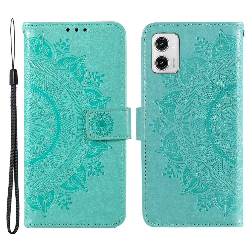Klapphülle Für Motorola Moto G73 5g, Mandala, Grün