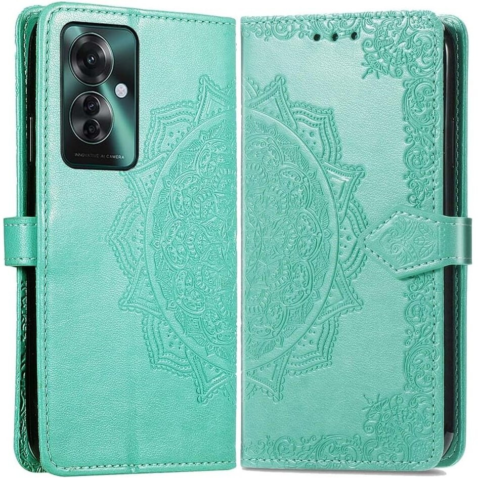 Klapphülle Für Oppo Reno 11f 5g, Mandala, Grün