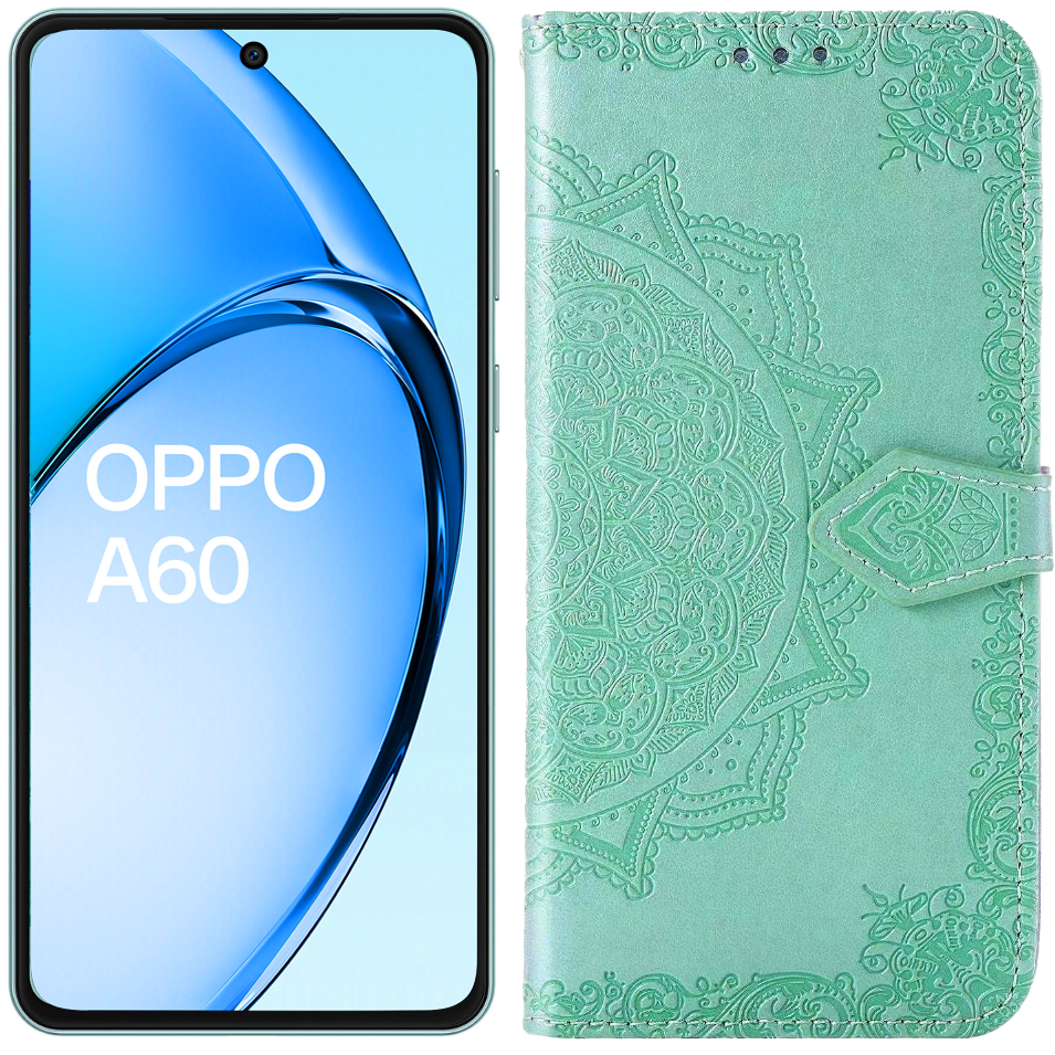 Klapphülle Für Oppo A60, Mandala, Grün