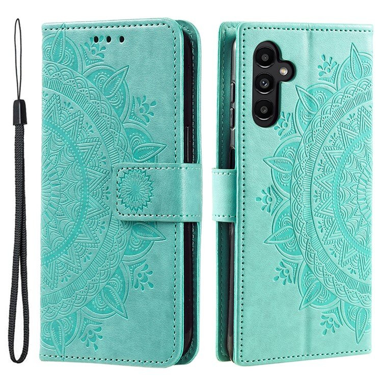 Samsung Galaxy A55 5g Klapphülle, Mandala, Grün