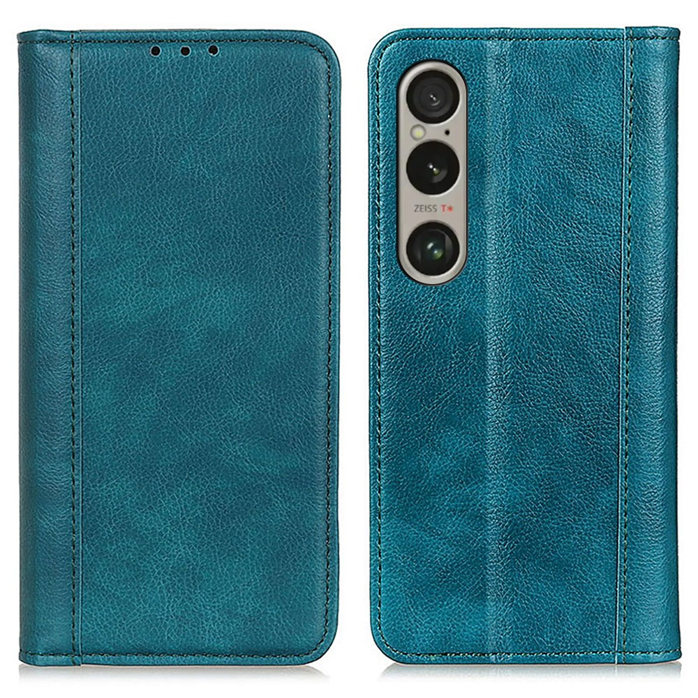 Klapphülle Für Sony Xperia 1 Vi, Spaltleder, Grün