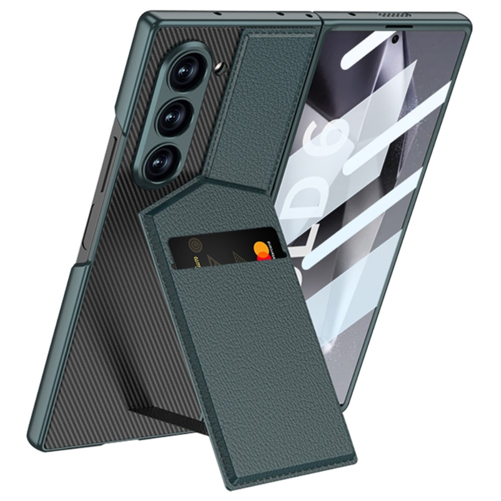 Schutzhülle Für Samsung Galaxy Z Fold6 5g, Gkk Kartenhalter Mit Ständer, Grün