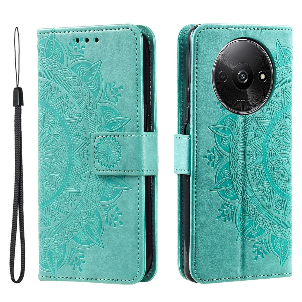 Klapphülle Für Xiaomi Redmi A3, Mandala, Grün