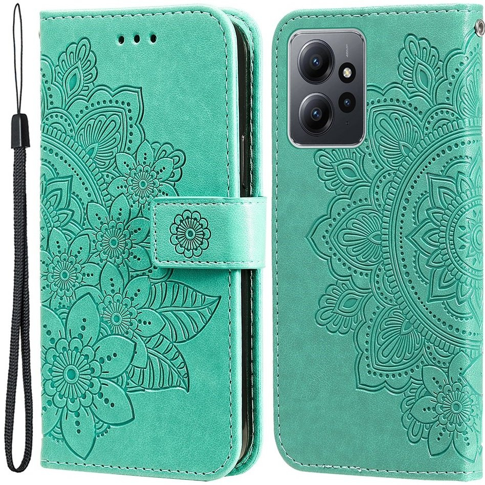 Klapphülle Für Xiaomi Redmi Note 12 4g, Mandala-blume, Grün