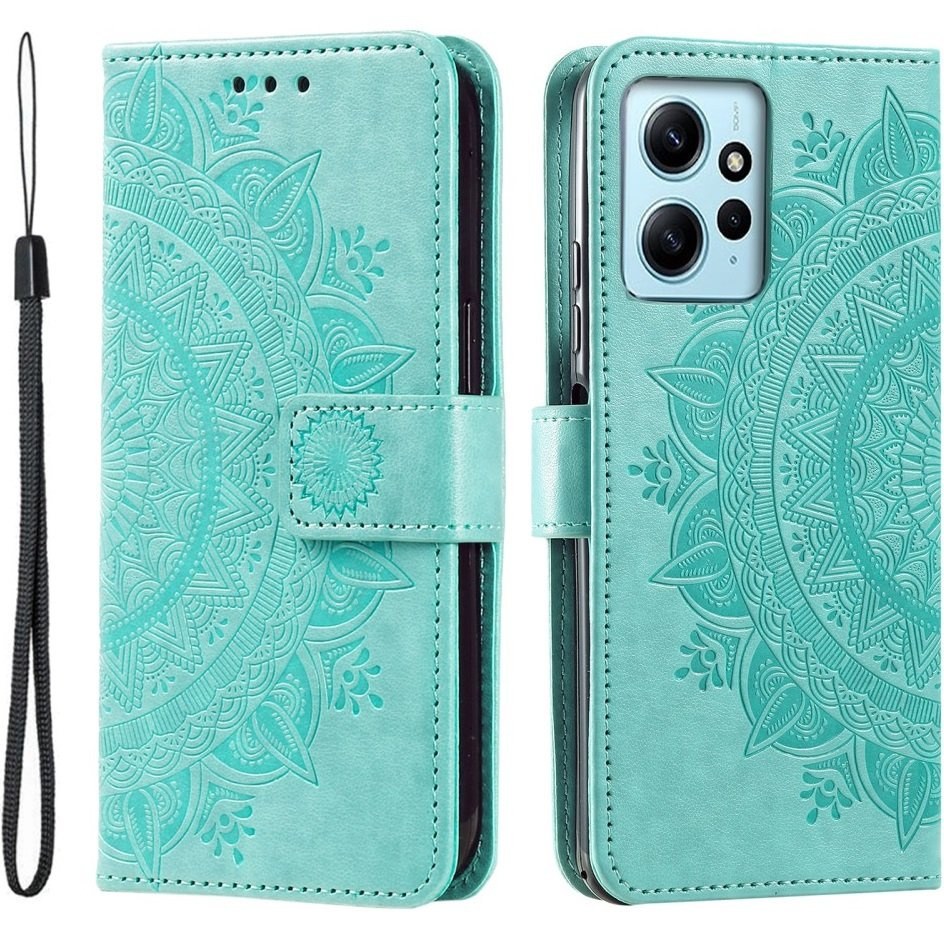 Klapphülle Für Xiaomi Redmi Note 12 4g, Mandala, Grün