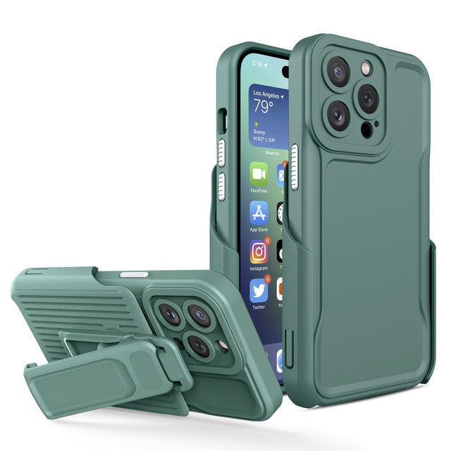 Gürtelclip-schutzhülle Für Iphone 14 Pro Max, Mit Clip, Grün