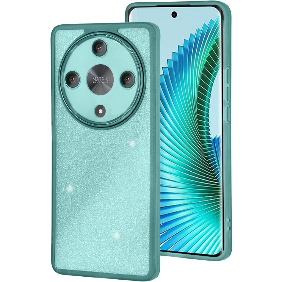 Honor Magic 6 Lite 5g Hülle, Glitzerpuder, Grün