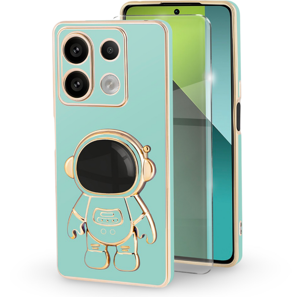 Schutzhülle Für Xiaomi Redmi Note 13 Pro 5g, Astronauten-design, Grün + 9h-hartglas