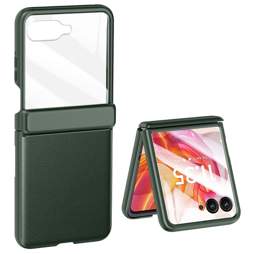 Motorola Razr 50 Ultra Slim Lederhülle Mit Glas, Grün