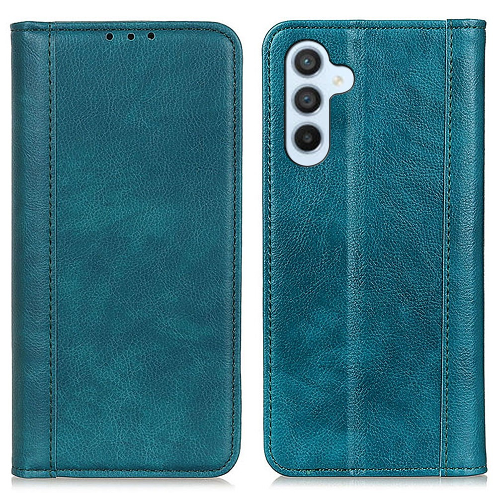 Schutzhülle Für Samsung Galaxy A55 5g, Brieftaschenmodell Aus Litschi-leder, Grün