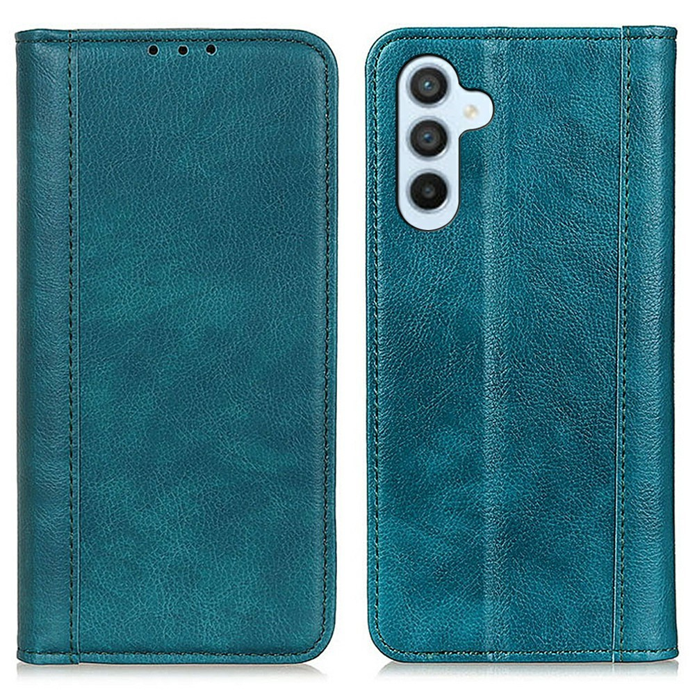 Schutzhülle Für Samsung Galaxy A56 5g, Brieftaschenmodell Aus Litschi-leder, Grün