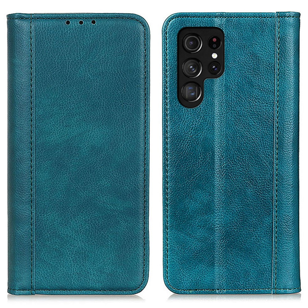Samsung Galaxy S25 Ultra Hülle, Brieftaschen-leder, Litschi, Grün