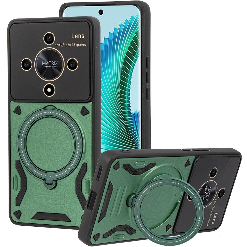 Gepanzerte Schutzhülle Für Honor Magic 6 Lite 5g, Magnetring, Grün