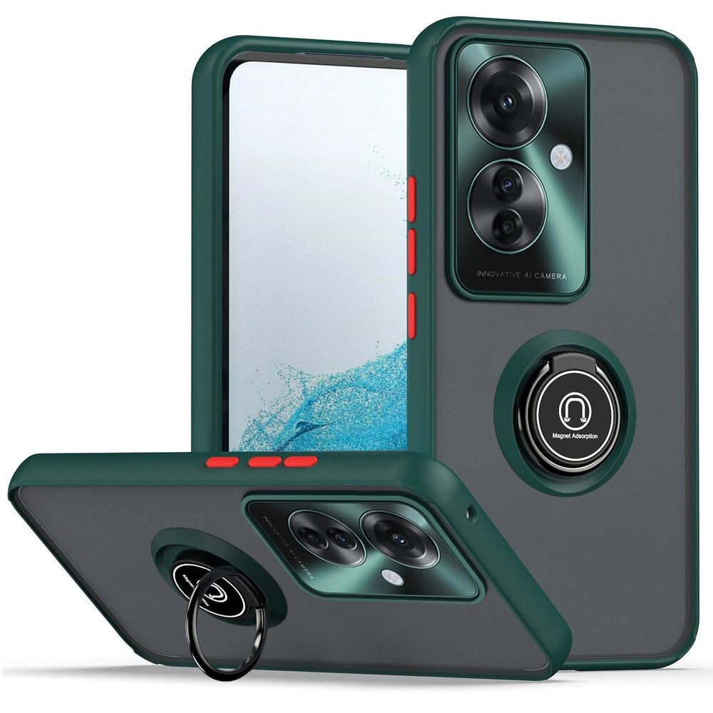 Oppo Reno 11f 5g Hülle, Mattierter Ring, Grün