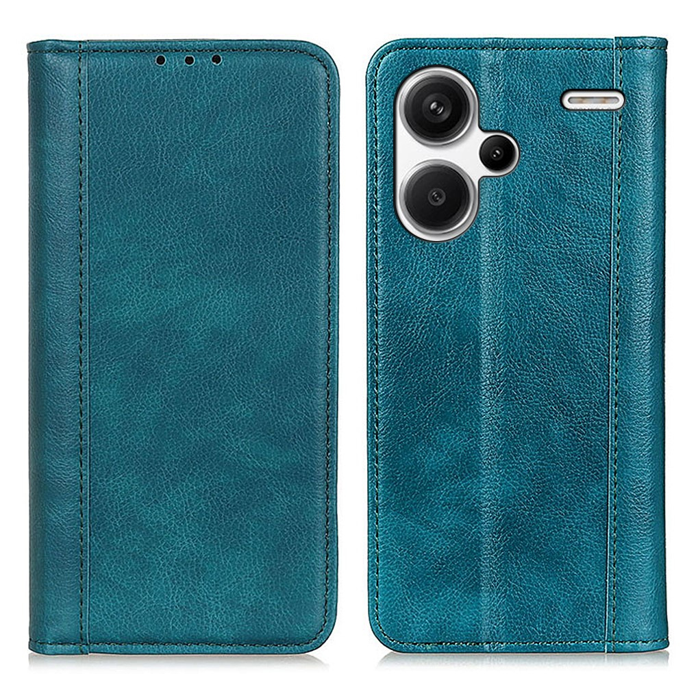 Schutzhülle Für Xiaomi Redmi Note 13 Pro+, Brieftaschenmodell Aus Litschi-leder, Grün