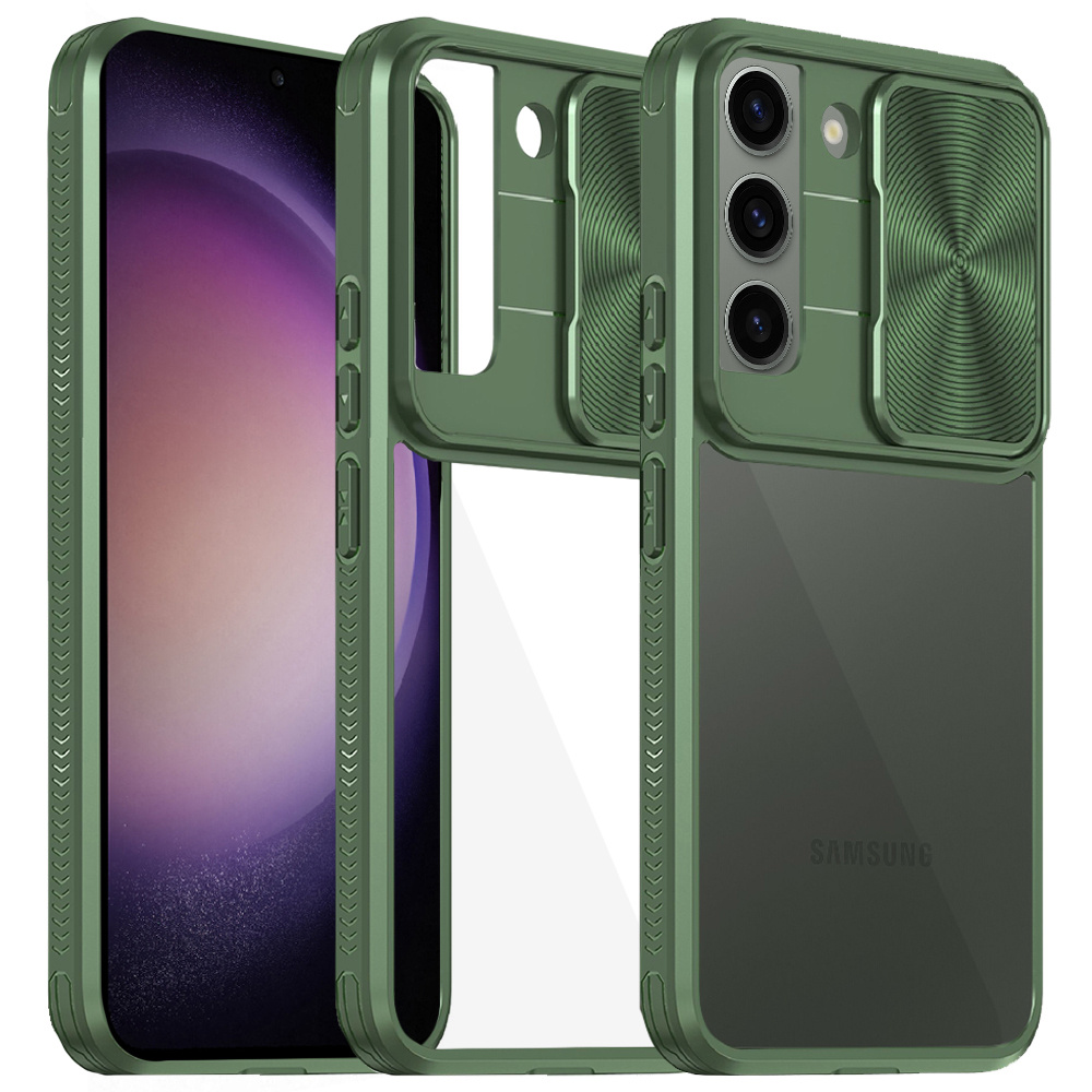 Samsung Galaxy S23 Plus Hülle, Schiebekamera, Grün