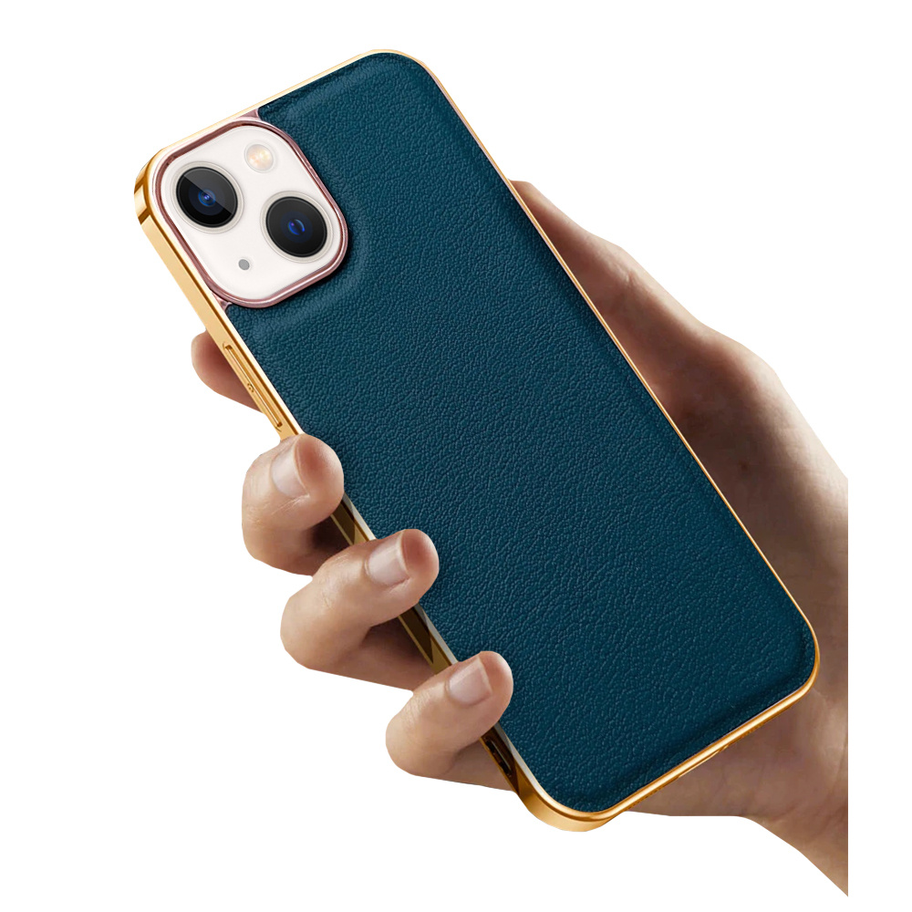 Iphone 13 Hülle, Rindsleder, Grün