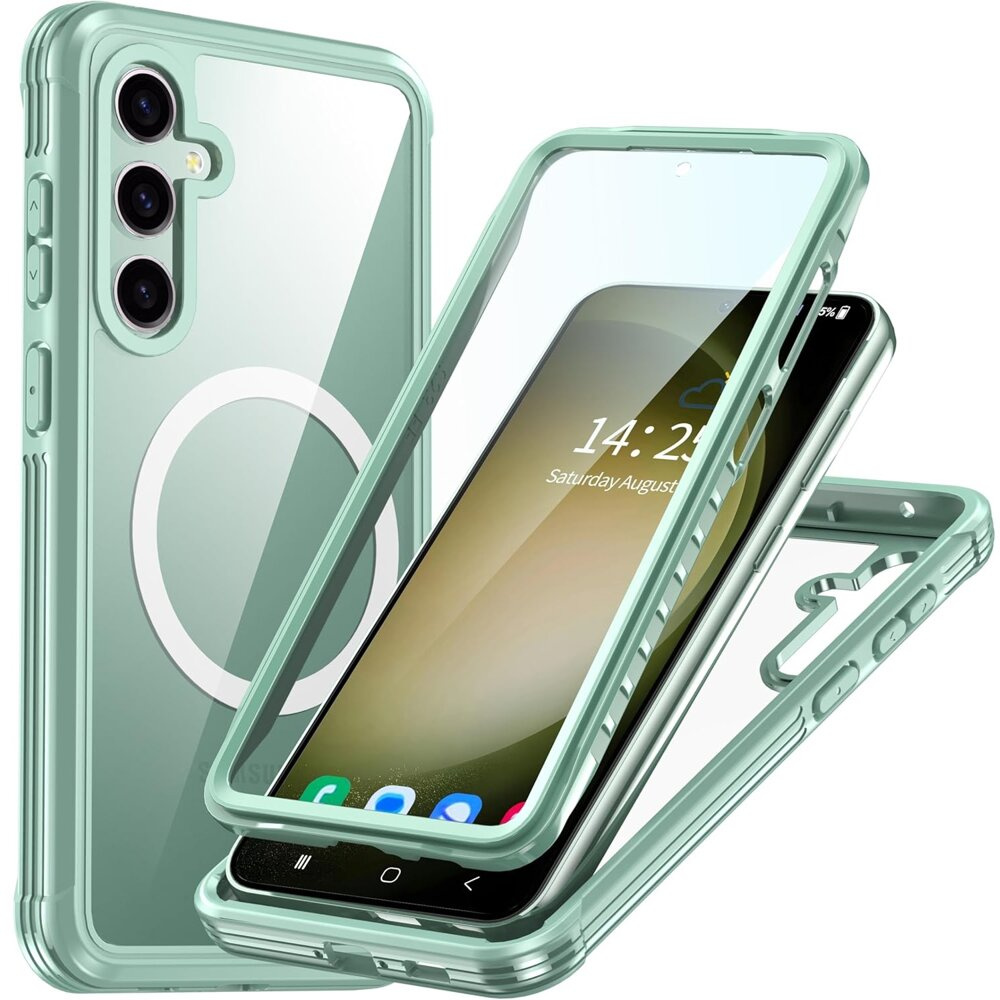 Stoßfeste Hülle Für Samsung Galaxy S23 Fe Mit Displayschutzfolie Für Magsafe, Grün