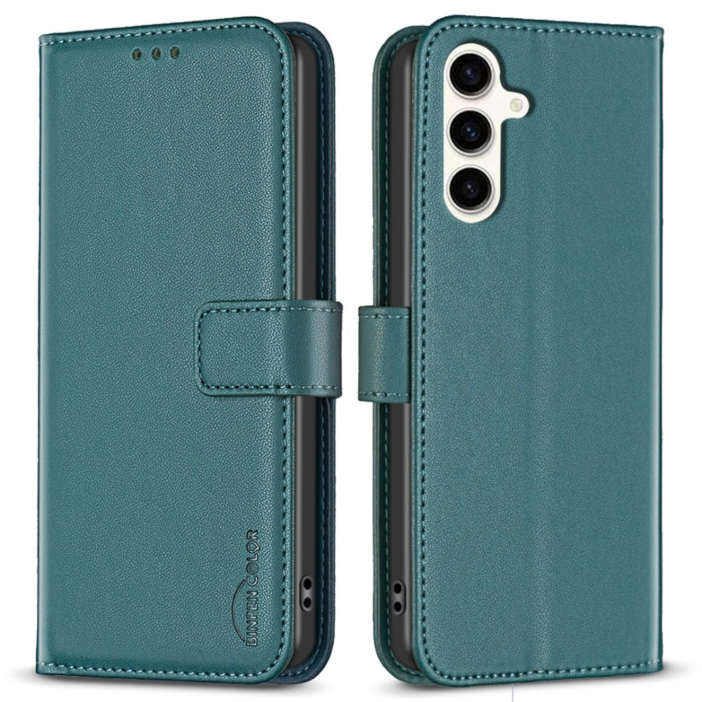 Flipcase Für Samsung Galaxy S23 Fe, Binfen Wallet, Grün + 9h-glas