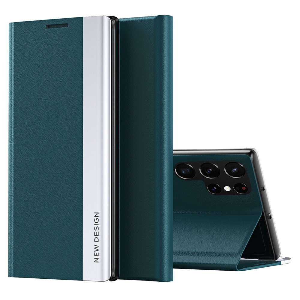 Samsung Galaxy S23 Ultra Flip-hülle, Seitlich Magnetisch, Grün
