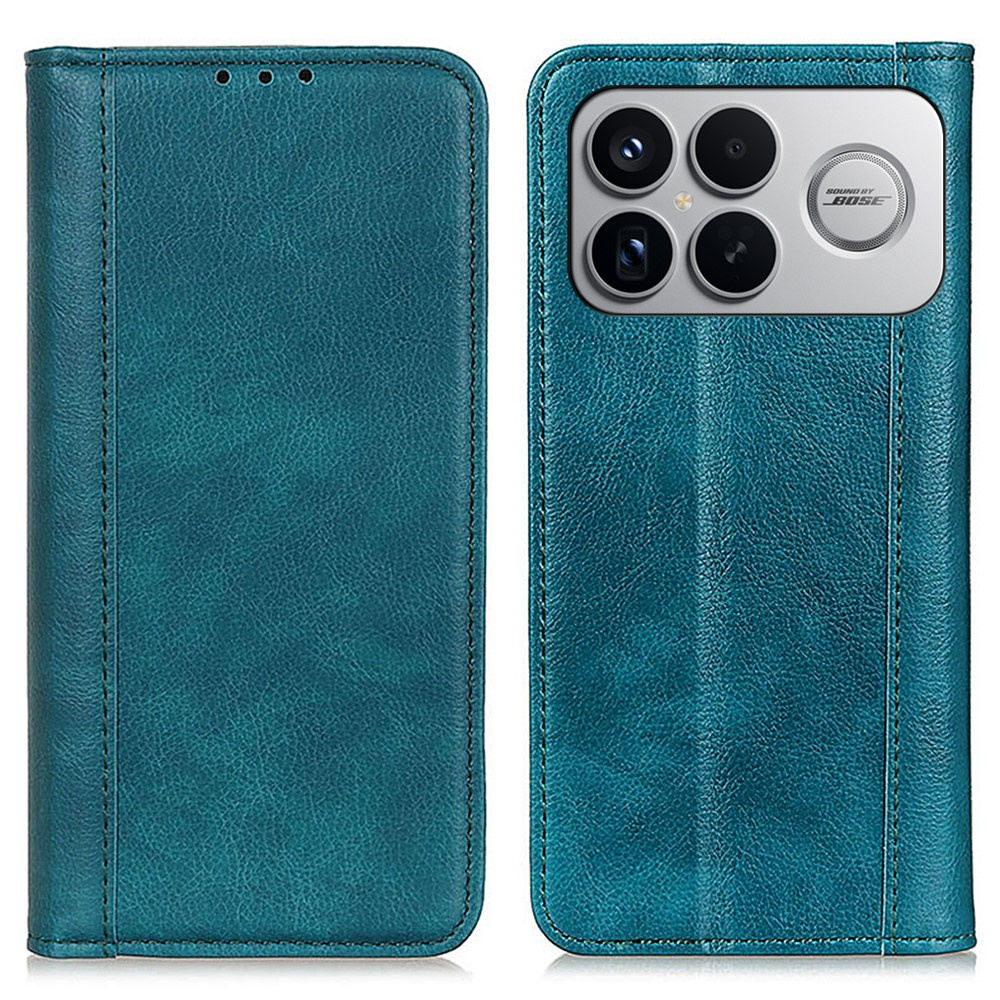 Flip-case Für Xiaomi Poco F8 Ultra, Spaltleder, Grün