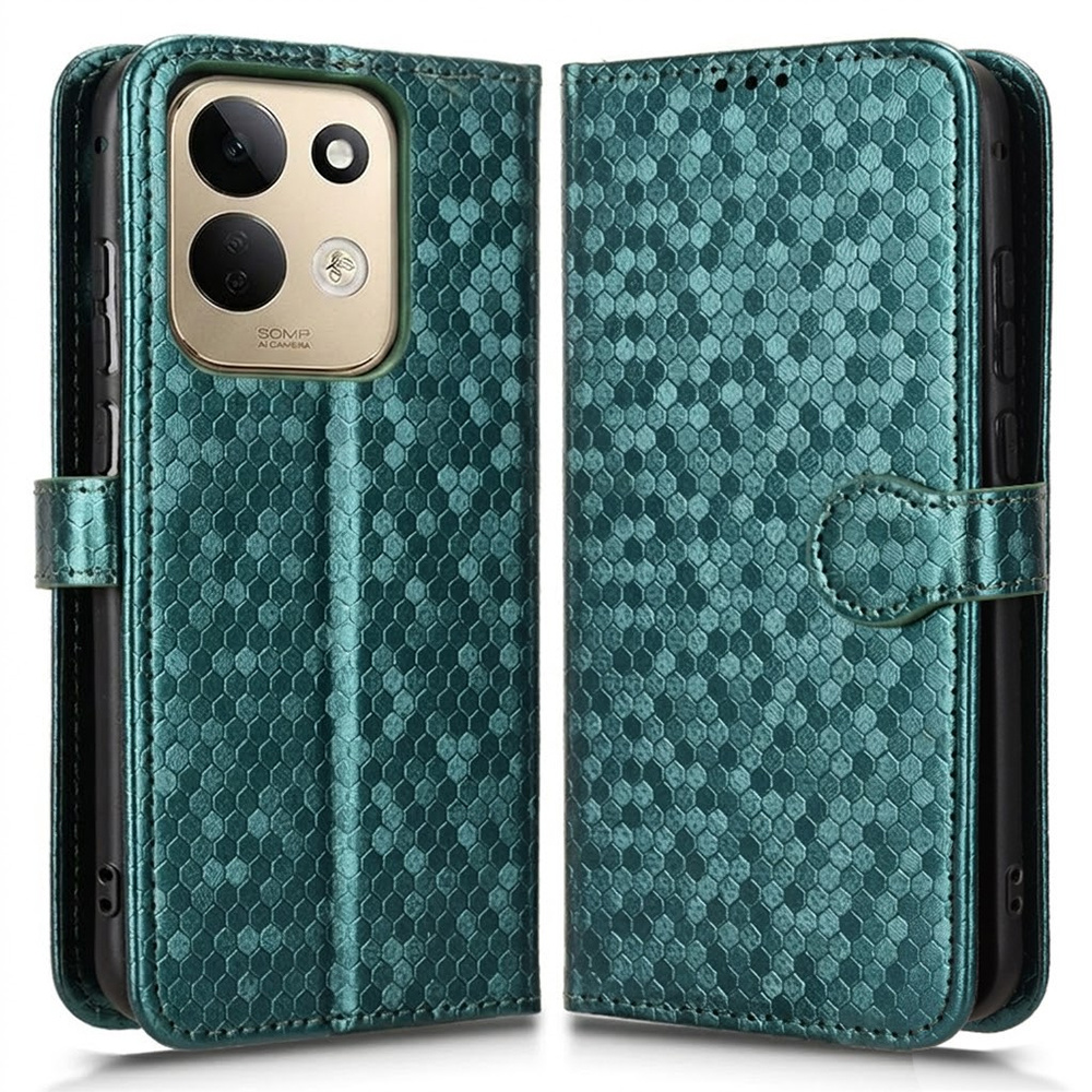 Klapphülle Für Xiaomi Redmi 17 4g/5g, Brieftaschenmotiv, Rautenmuster, Grün